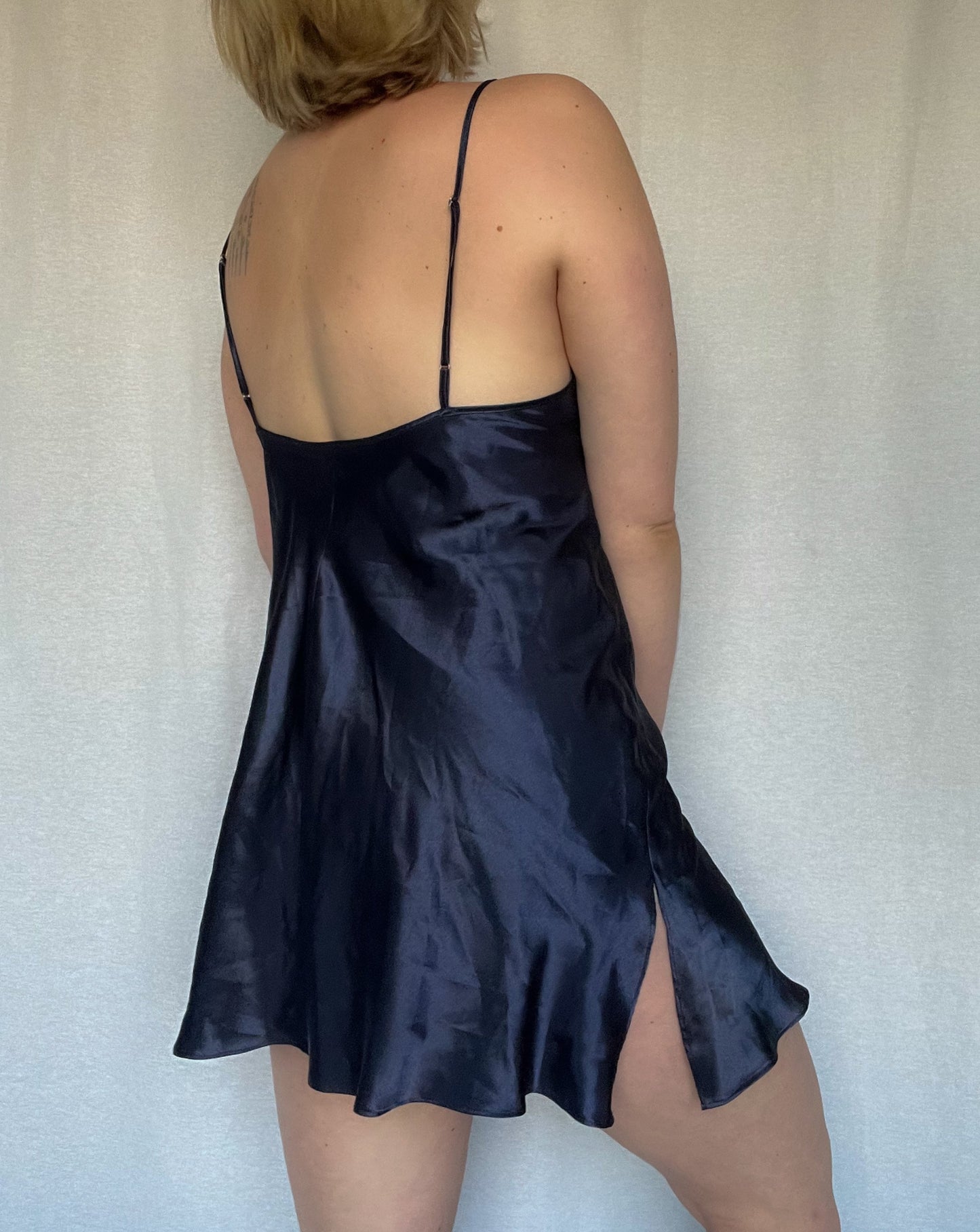 Navy Babydoll Slip Dress
