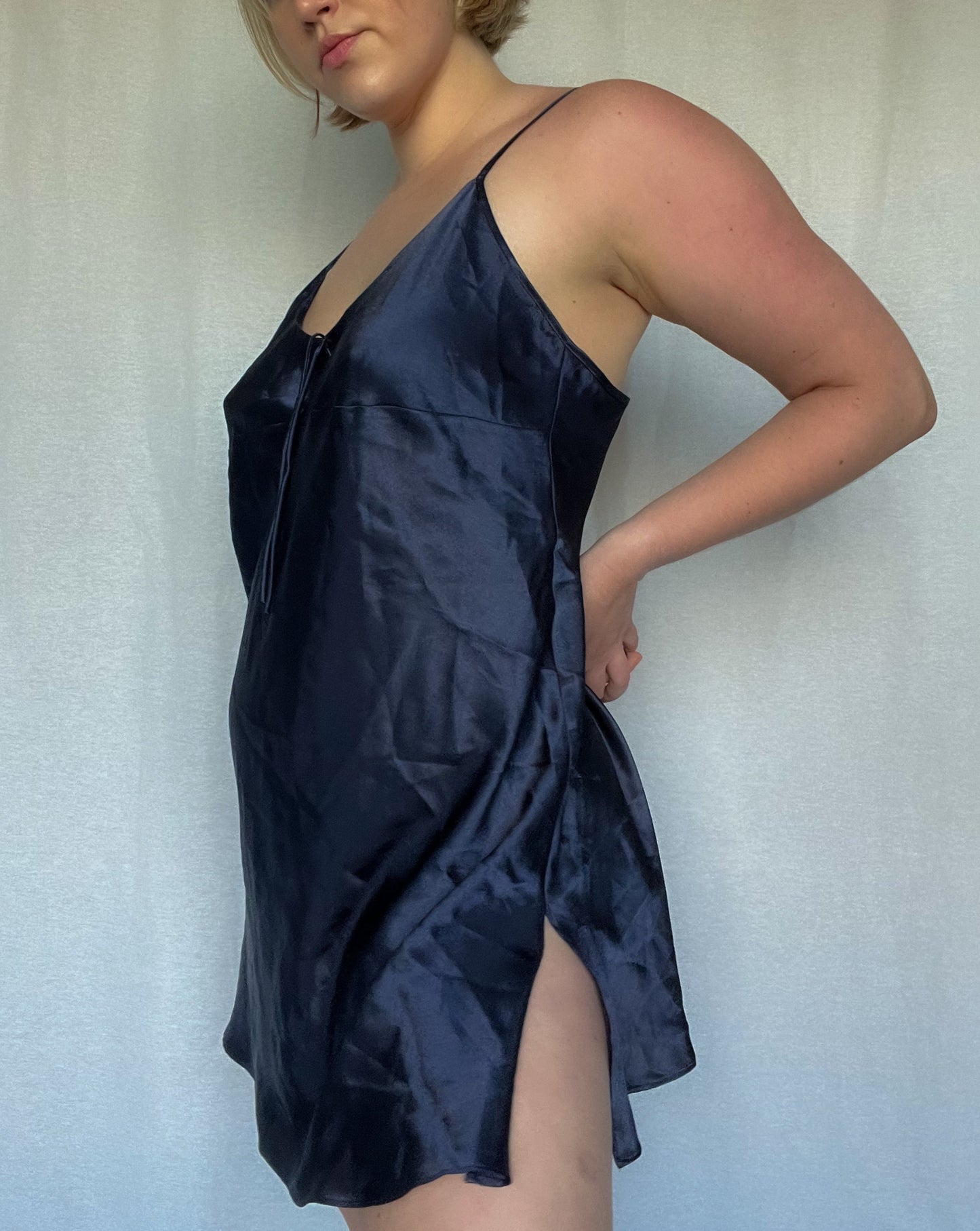 Navy Babydoll Slip Dress