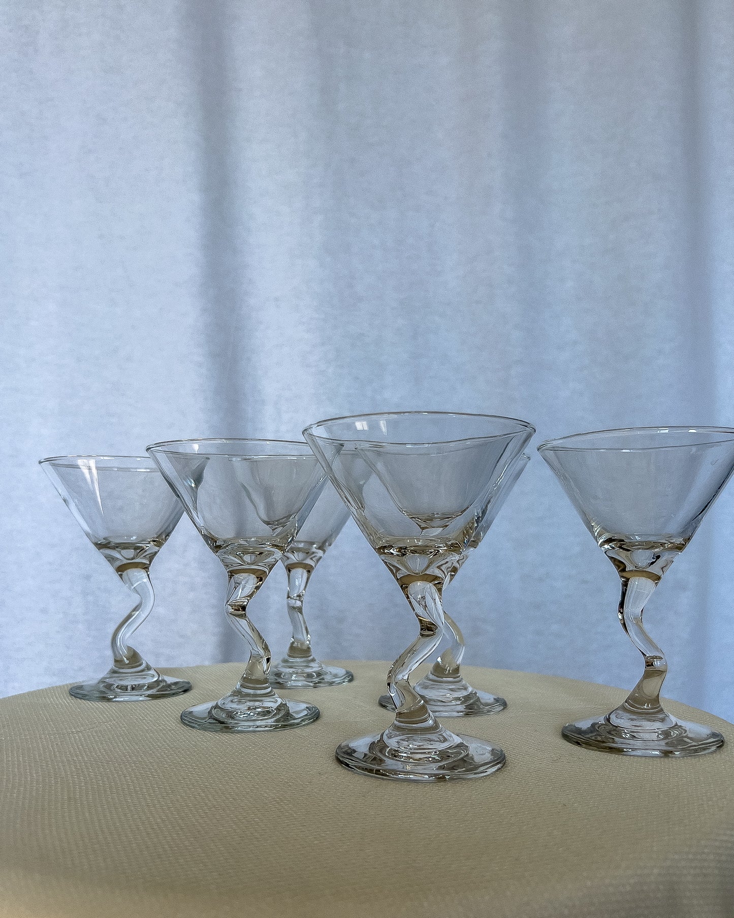 Squiggle Stem Martini Glasses