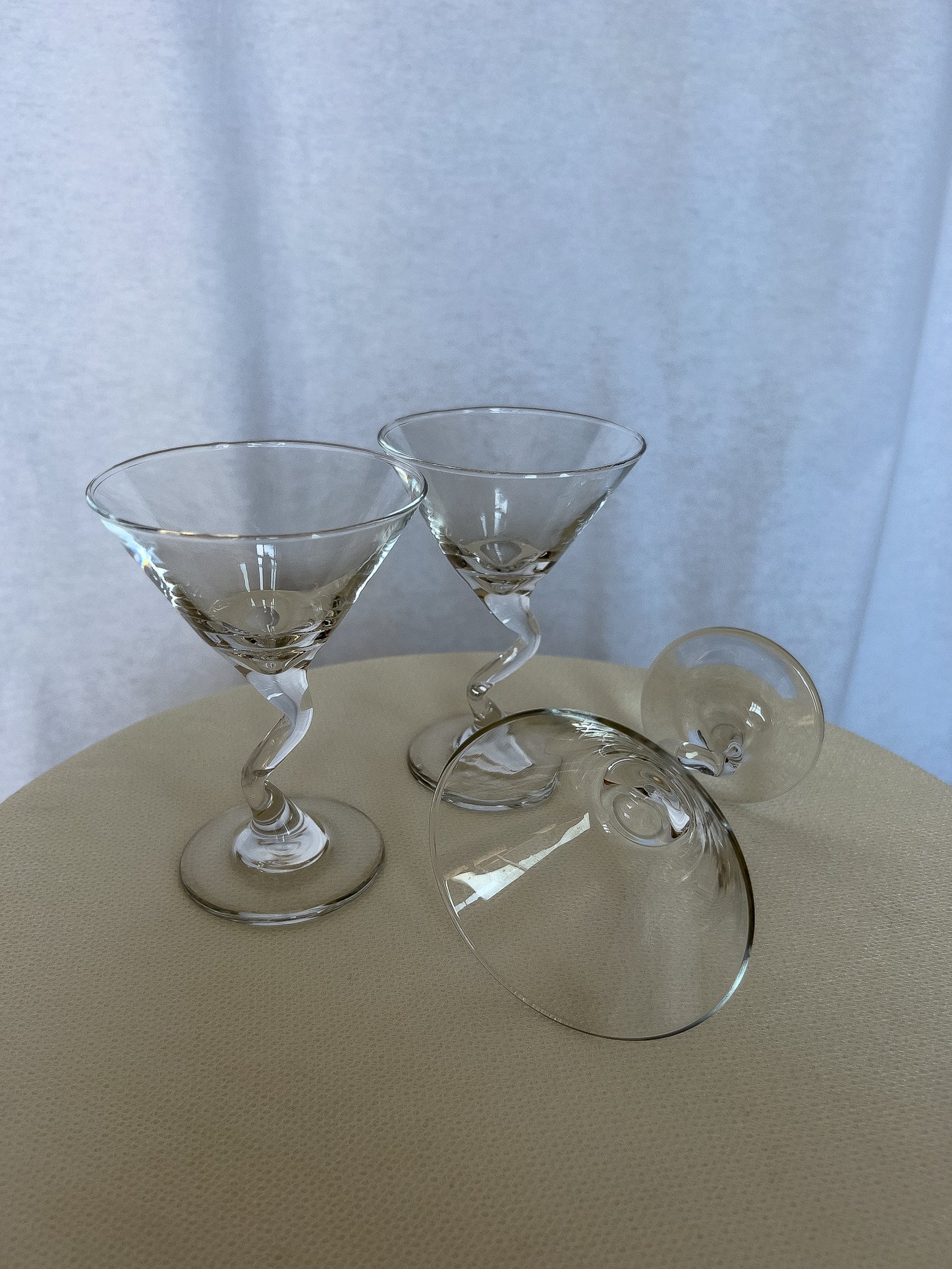 Squiggle Stem Martini Glasses
